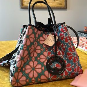 Kate Spade New York Everything Spa Fabric Tote/ Satchel with Matching Pouch, NWT